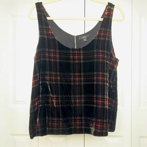 J. CREW Stewart Tartan Velour Tank